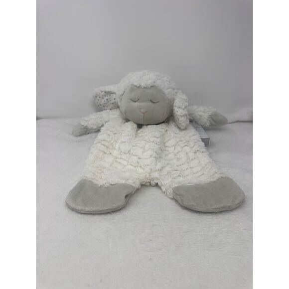 Baby Ganz Flat A Pat Sleepy Eyes SHEEP 16" Plush Security Blanket Toy #BG3988 - Picture 1 of 2